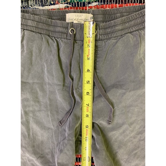 H&M LOGG Pants Size 8 Gray Green Elastic Waist Pockets Drawstring - Picture 7 of 10